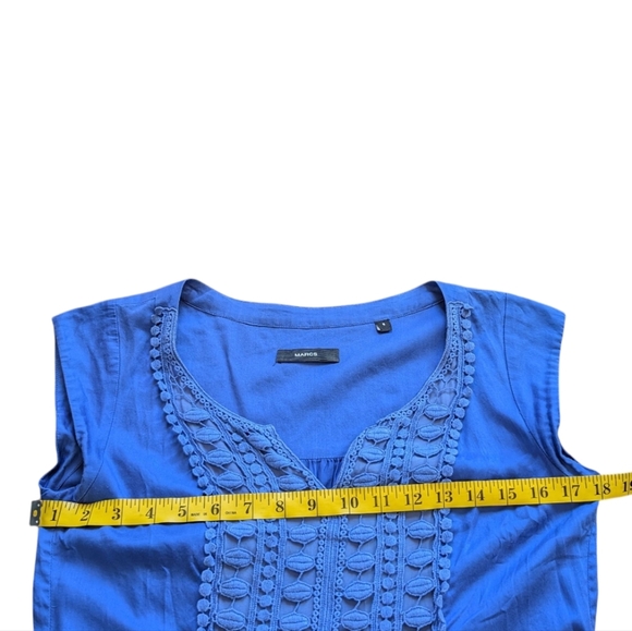 Marcs Dress Periwinkle Blue Cotton Broderie Lace Panel Silk Coquette Women's 6 - Picture 15 of 15